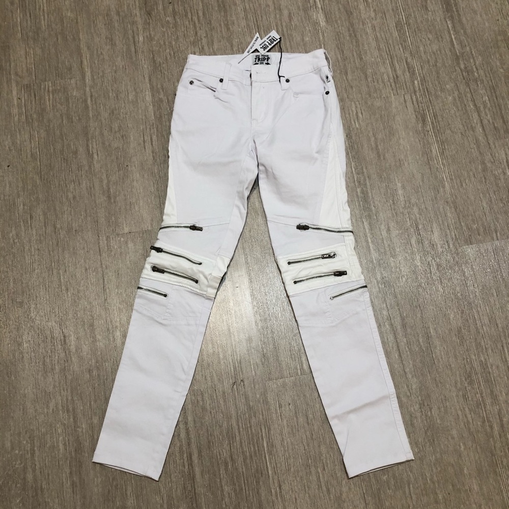Tripp NYC white pants with zippers